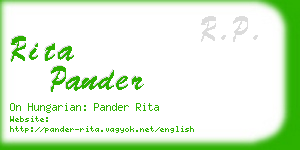 rita pander business card